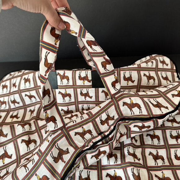 Gucci Equestrian Print Canvas Garment Weekend Travel Bag - Picture 11 of 14